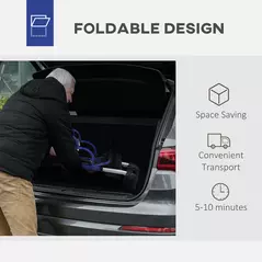 HOMCOM 2 in 1 Wheelchair Transport Chair & Folding Rollator Walker with Seat, Backrest, Footrest, Lightweight Walking Frame with Bag, Adjustable Height, 4 Wheeled Walker for Seniors, Pearl Blue - 7