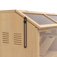 PawHut Hamster Cage, Wooden Small Animal Cage for Gerbils, Mice w/ Suspension Bridge, Openable Top, Hut, 85 x 45 x 44cm Nature - 9