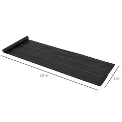 Outsunny 1m x 50m Weed Control Membrane, Heavy Duty Weed Control Barrier Fabric, 90gsm Ground Cover for Patios, Garden, Flower beds, Landscaping - 3