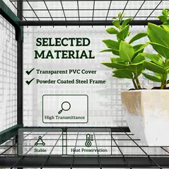 Outsunny 193cm Five Shelf Mini Greenhouse - White - 4