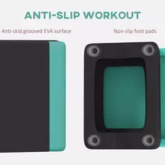 SPORTNOW Adjustable Fitness Stepper, with Non-Slip Surface, for Home, Gym, Office Workout, Green - 5