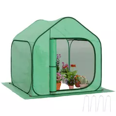 Outsunny 150 x 148cm Pop-Up Greenhouse - Green - 1