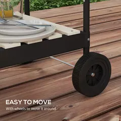 Outsunny Charcoal BBQ, with Five Position Grill Grate - Red - 8