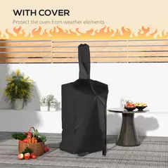 Outsunny Steel 3-Tier Outdoor Pizza Oven Charcoal BBQ Grill, Black - 7