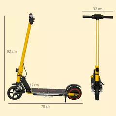 SPORTNOW Folding Electric Scooter for Kids, with Dual Brakes, Front Suspension, LED Colourful Lights - 3