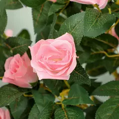 HOMCOM Set of Two Faux Rose Plants, with Pots - 9