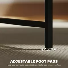 HOMCOM 100cm Computer Desk with LED Lights and Power Outlets, Gaming Desk with Monitor Stand, Computer Table with Remote for Home Office Study, Rustic Brown - 7