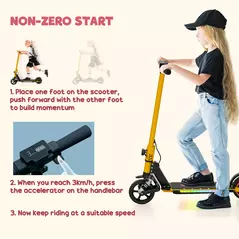 SPORTNOW Folding Electric Scooter for Kids, with Dual Brakes, Front Suspension, LED Colourful Lights - 4