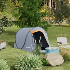Outsunny Two-Man Pop-Up Dome Tent, with Accessories - Grey - 2