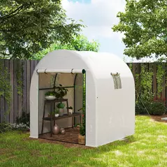 Outsunny 180 x 180cm Walk-In Polytunnel Greenhouse - White - 2