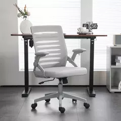 Vinsetto 44-53.5cm Adjustable Height Work Chair, with Mesh Back - Grey - 2