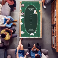 SPORTNOW Professional Poker Mat, 12-Player Water-resistant Poker Table with Felt Surface, Carry Bag, Green - 2