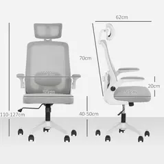HOMCOM Multi-Adjust Office Chair - Grey - 3