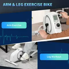 SPORTNOW Pedal Exerciser with Eight Level Magnetic Resistance, with Eight-Level Magnetic Resistance, White - 4