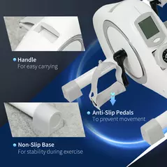 SPORTNOW Pedal Exerciser with Eight Level Magnetic Resistance, with Eight-Level Magnetic Resistance, White - 8