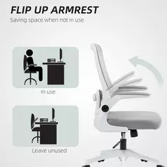 HOMCOM Mesh Back Adjustable Office Chair - Grey - 6