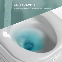 Outsunny Portable Toilet for Adults, 22L Camping Toilet with Seat, Lid and Anti-Leak Handle Pump, Outdoor Travel Toilet with Detachable Tanks for Camping, Boating, Hiking, Travel, RV, Grey - 7