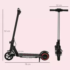 SPORTNOW Folding Electric Scooter for Kids, with Dual Brakes, Front Suspension, LED Colourful Lights, Black - 3