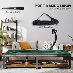 SPORTNOW Professional Poker Mat, 12-Player Water-resistant Poker Table with Felt Surface, Carry Bag, Green - 6