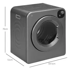 HOMCOM 6kg Vented Tumble Dryer, Freestanding, Wall Mounted, Stackable, Portable Dryer with 7 Programmers, Grey - 3