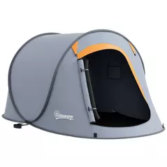 Outsunny Two-Man Pop-Up Dome Tent, with Accessories - Grey - 1