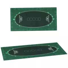 SPORTNOW Professional Poker Mat, 12-Player Water-resistant Poker Table with Felt Surface, Carry Bag, Green - 1