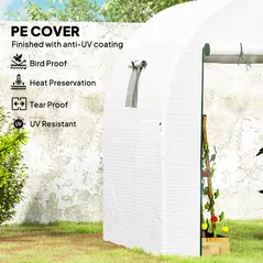 Outsunny 180 x 180cm Walk-In Polytunnel Greenhouse - White - 4