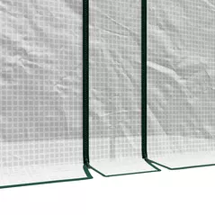 Outsunny 200 x 100cm Walk-In Greenhouse, with Zipped Doors - White - 9