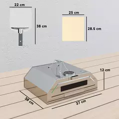 Outsunny 8 in Portable Stainless Steel BBQ Grill Top Pizza Oven with Built-in Thermometer and Viewing Window for Gas and Charcoal BBQ Grills, Includes Carry Handles, Pizza Stone and Peel, Silver Tone - 3