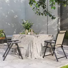 Outsunny Set of Two Folding Outdoor Chairs - Brown/Black - 7