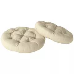 Outsunny Set of Two Φ60cm Outdoor Cushions - Beige - 1