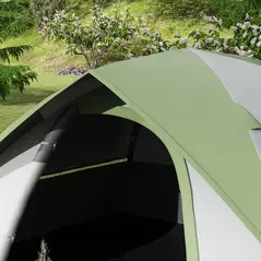 Outsunny Two Man Single Room Dome Tent, with Accessories - Green/Grey - 8