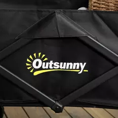Outsunny Folding Steel Frame Garden Storage Cart, with Wheels and Handle - Black - 8