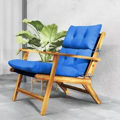 Outsunny 115 x 56cm Rocking Chair Padded Seat Cushion - Blue - 9