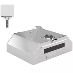 Outsunny 8 in Portable Stainless Steel BBQ Grill Top Pizza Oven with Built-in Thermometer and Viewing Window for Gas and Charcoal BBQ Grills, Includes Carry Handles, Pizza Stone and Peel, Silver Tone - 1