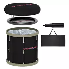 SPORTNOW 210L Outdoor Ice Bath Tub, with Lid, Cover, Carry Bag, Black - 1