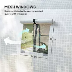 Outsunny 180 x 180cm Walk-In Polytunnel Greenhouse - White - 6