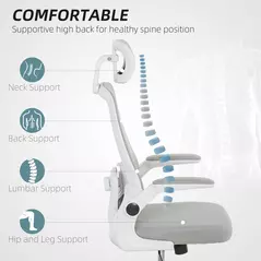 HOMCOM Multi-Adjust Office Chair - Grey - 4