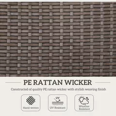 Outsunny 2 Pieces Folding Rattan Garden Dining Chairs with 5-level Reclining High Back, Wood Armrests for Outdoor - Brown - 5