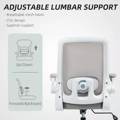 HOMCOM Mesh Back Adjustable Office Chair - Grey - 5