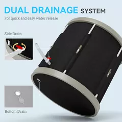 SPORTNOW 210L Outdoor Ice Bath Tub, with Lid, Cover, Carry Bag, Black - 7