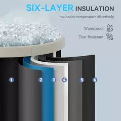 SPORTNOW 210L Outdoor Ice Bath Tub, with Lid, Cover, Carry Bag, Black - 5