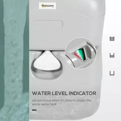 Outsunny Portable Toilet for Adults, 22L Camping Toilet with Seat, Lid and Anti-Leak Handle Pump, Outdoor Travel Toilet with Detachable Tanks for Camping, Boating, Hiking, Travel, RV, Grey - 5