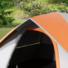 Outsunny Two Man Single Room Dome Tent, with Accessories - Orange/Grey - 8