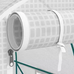 Outsunny 245 x 200cm Polytunnel Greenhouse - White - 9