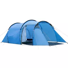 Outsunny 2 Room Tent with Vestibule, Weather-Resistant Camping Tent with Air Vents for Fishing Hiking, Sky Blue - 1