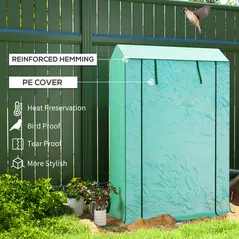 Outsunny 40 x 100cm Three Shelf Steel Frame Greenhouse - Green - 4