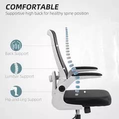 HOMCOM Mesh Back Adjustable Office Chair - Black - 4