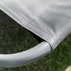 Outsunny Double Sun Lounger with Adjustable Detachable Canopy, Portable Garden Daybed for 2 with Wheels, Outdoor Sunbed Hammock with 2 Pillows, 220 KG Max. Load, Grey - 8