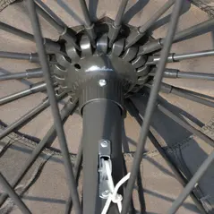 Outsunny 2.5m Shanghai Garden Parasol Umbrella with Crank & Tilt, Adjustable Outdoor Sun Shade, Grey - 8